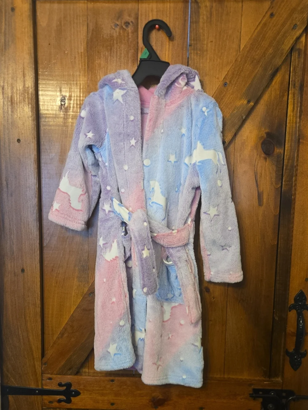 Girls' Pastel Unicorn Plush Hooded Bathrobe - Kids Pajamas